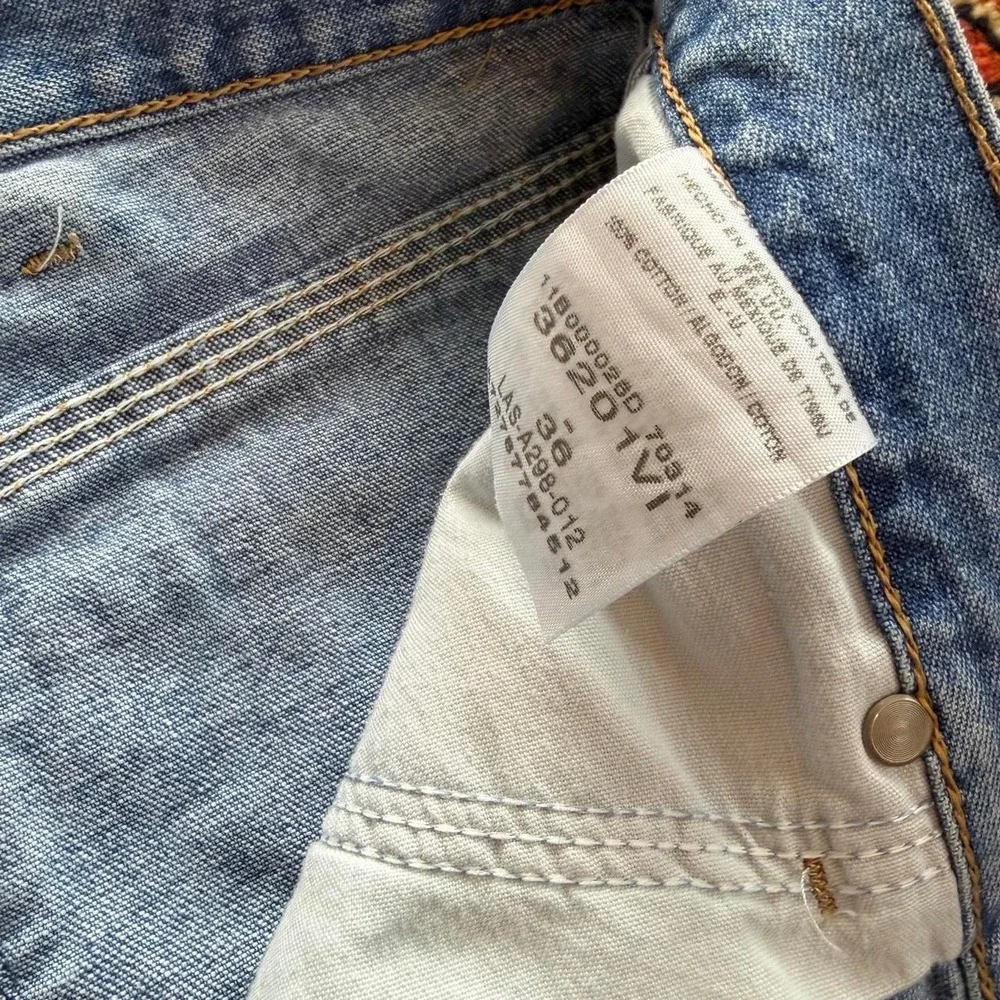 Wrangler West Coast Choppers Denim Carpenter Shorts Light Wash Mens 36